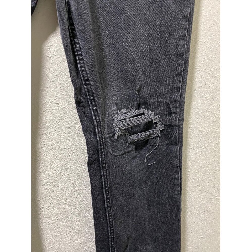 Old Navy Slim BuiltIn Flex Jeans Mens 34x32 Washed Black Distressed Ripped Knees - Picture 6 of 13